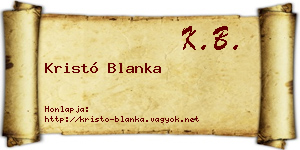 Kristó Blanka névjegykártya